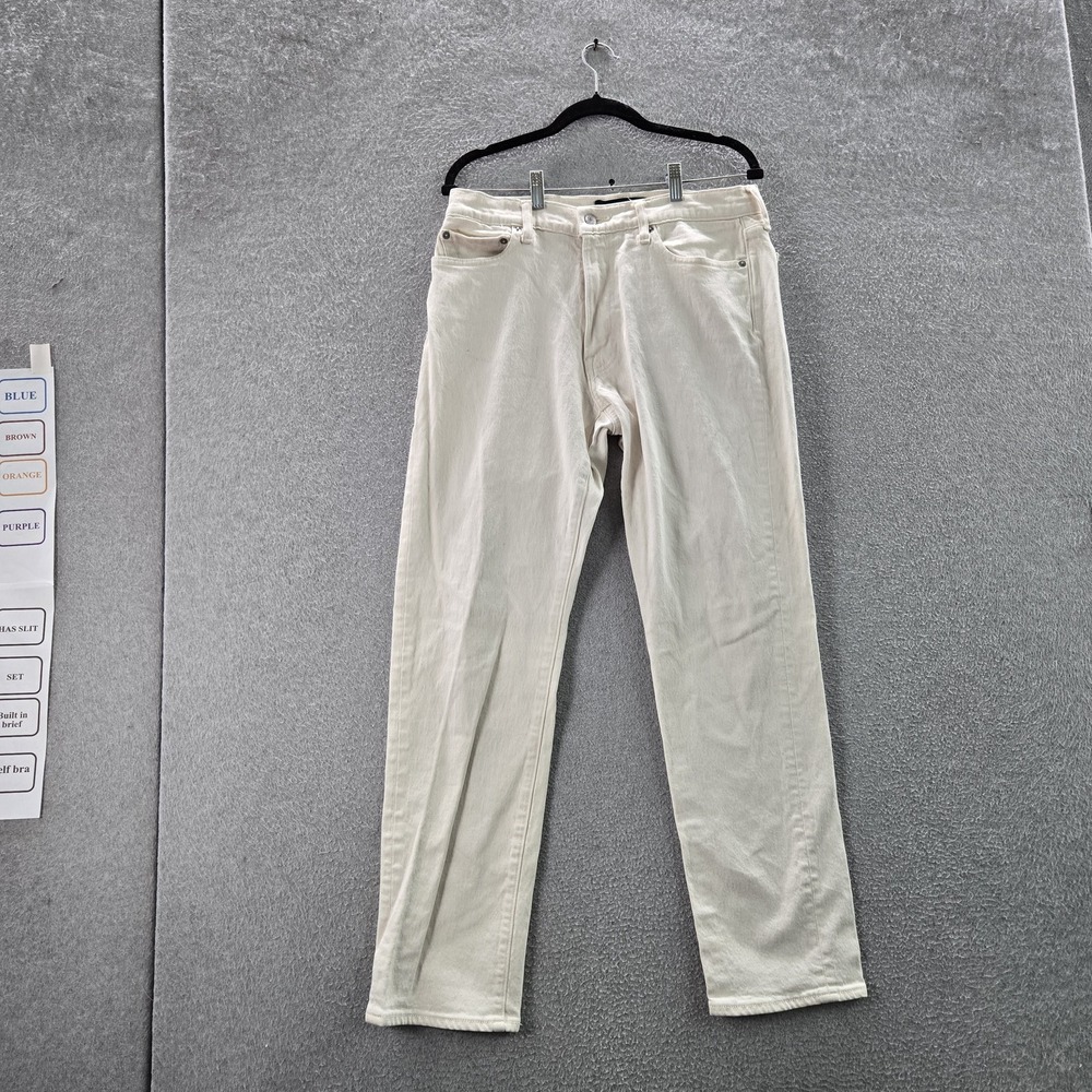 Abercrombie & Fitch Men Jeans 33W X 32L Off-White Denim Straight 90'S